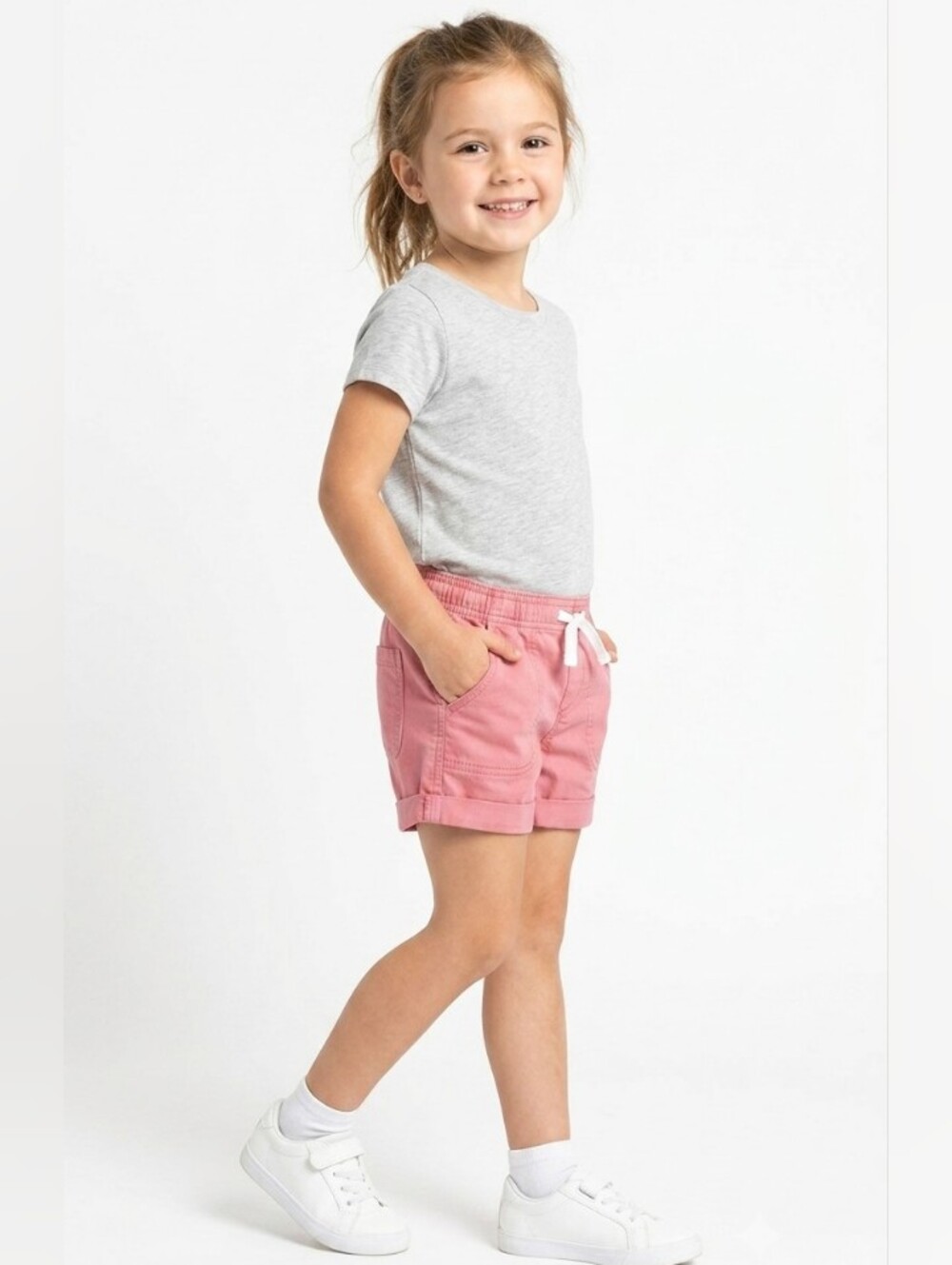 NWOT Girls Pink Drawstring Casual Shorts Sz10